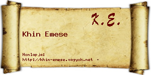 Khin Emese névjegykártya